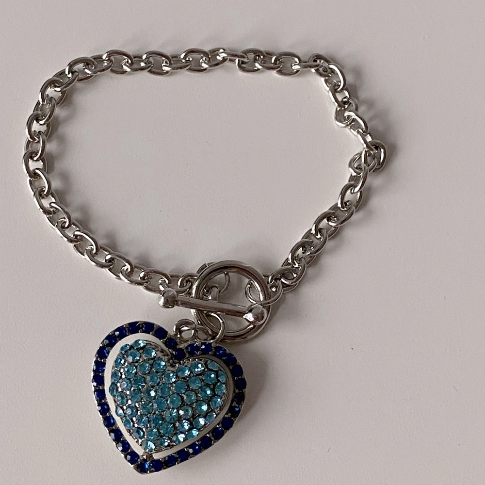 Blue heart bracelet
